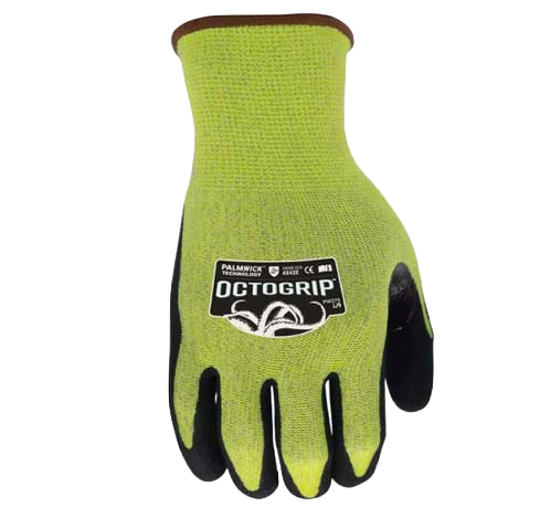 Octogrip Nitrile Coated Work Gloves - 18 Gauge, Breathable, Large Size (6 Pairs)