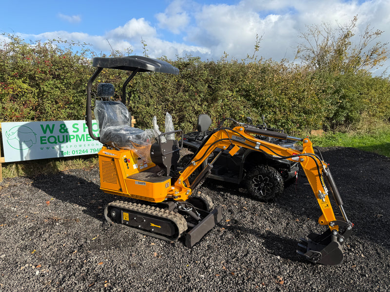 Mini Digger Rhinoceros KS10-8 Swing Boom Includes 200/300/500 Bucket & Removable Roof