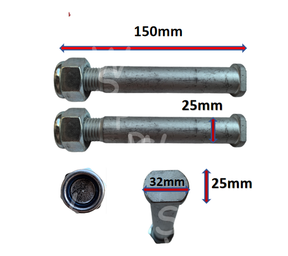 Bucket Pin Set Mini Digger Bucket Pins 25mm Oval(Set of 2)