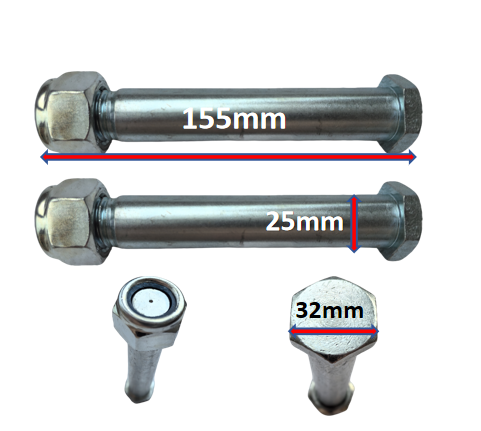 Bucket Pin Set Mini Digger Bucket Pins 25mm Hex (Set of 2)