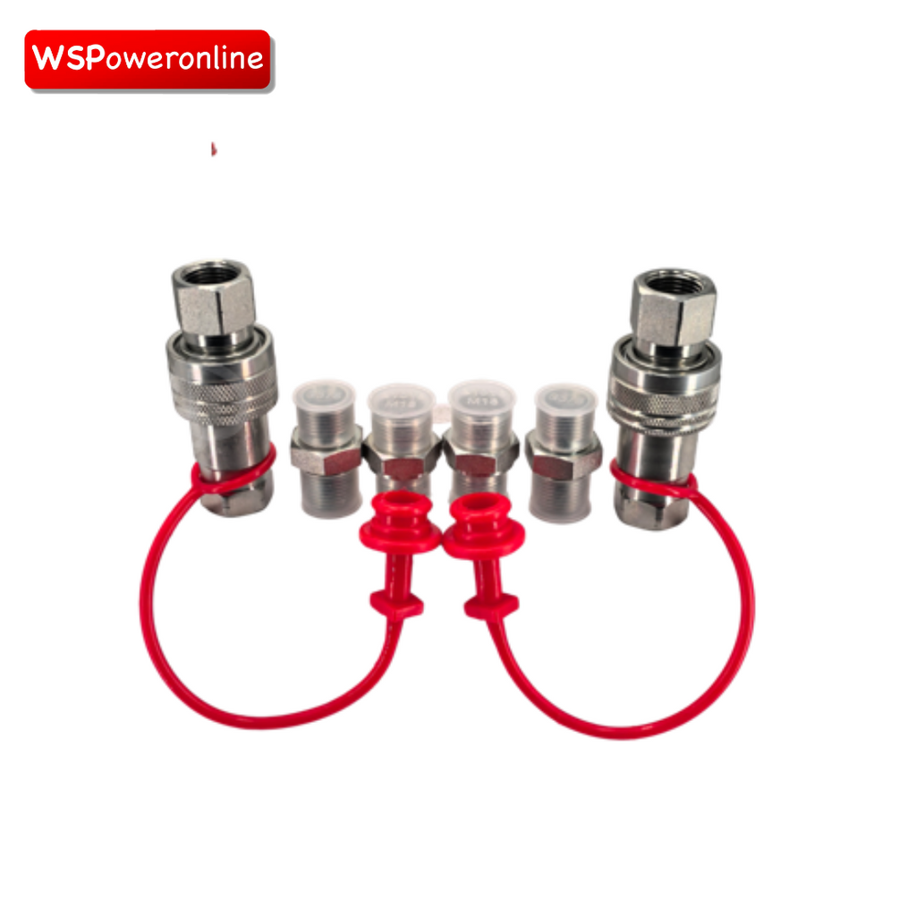 WSPOWERONLINE Mini Digger Hydraulic Quick Coupling Kit 1/4“ M14
