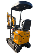 Mini Digger Rhinoceros XN12-8 Kubota Swing Boom Includes 200/300/500 Bucket & Removable Roof