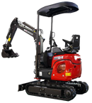 Mini Digger Rhinoceros Kubota XN12-9 Includes 200/300/500 Bucket & Removable Roof