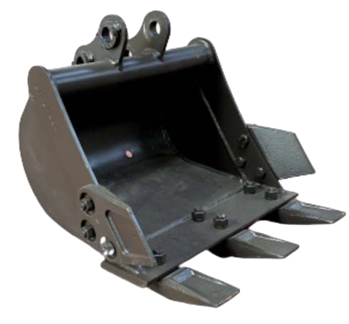 Mini Digger Bucket 300mm. Suitable for most excavators. Fitted with 25mm pin mounting, comes ready to mount and ready for use.