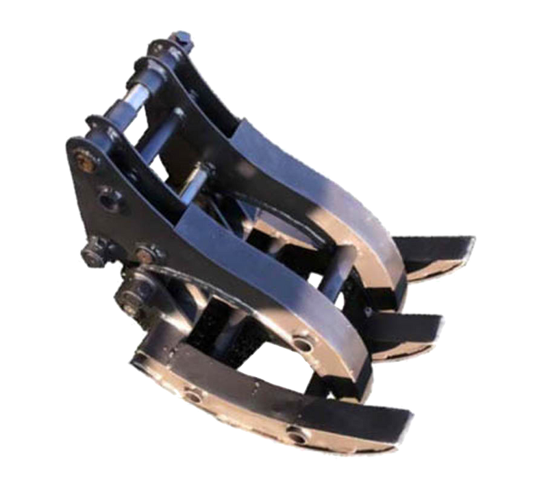 Log Grab attachment for Mini Digger, made from high quality steel. 25mm Pins 86mm Between Pin Centres 90mm Dipper Gap
